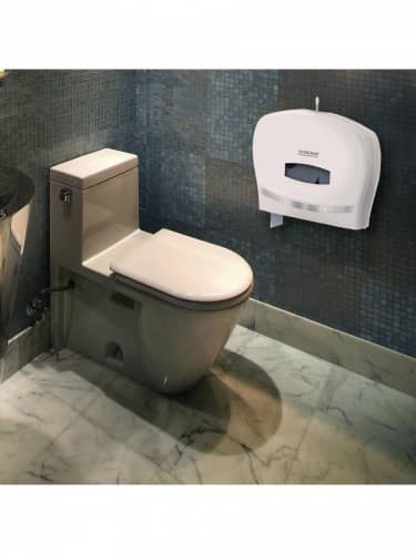 Купить Диспенсер Лайма Система T1 T2 для туалетной бумаги  большой белый пластик по низкой цене