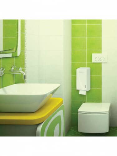 Купить Диспенсер Лайма Система T3 для туалетной бумаги листовой белый пластик по низкой цене