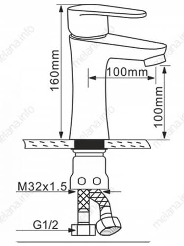 Купить Смеситель Melana F6107 для раковины однорычажный сатин литой излив по низкой цене