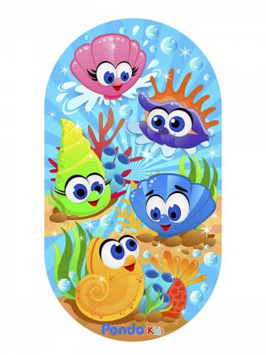 Купить Коврик Pondo Морские ракушки для ванны на присосках детский 69x39 см по низкой цене