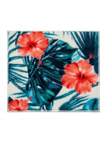 Купить Коврик ComeForte Hibiscus комплект из 2шт для ванной комнаты коралловый 57x100 см 50x57 см по низкой цене
