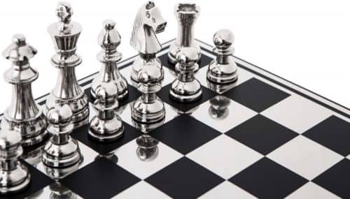 Купить Декор MHLiving шахматная доска с алюминиевыми фигурами 42214 008127 по низкой цене