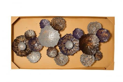 Купить Декор La Neige 37SM-0696 Цветы настенный серо-голубые 134,6х71,1х8,3 см по низкой цене