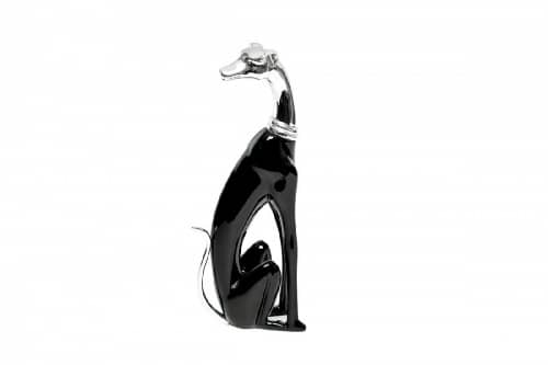 Купить Статуэтка Garda Decor DB335B Собака цвет черный с серебром 12х6х24 см по низкой цене
