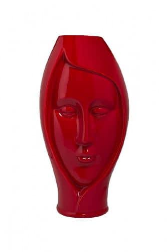 Купить Ваза Garda Decor 10K9484B Голова женщины бордовая 19,5х16,5х37,5 см по низкой цене