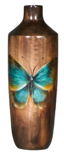 Купить Ваза MHLiving Fresco turquoise butterfly настольная 006899 по низкой цене