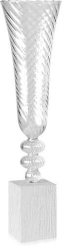 Купить Ваза MHLiving Crystal low white настольная 004655 по низкой цене