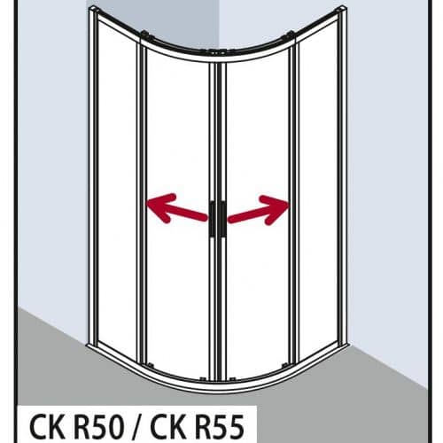 Купить Душевое ограждение Kermi Cada Xs 875-900/2000 1/4 круга CKR5509020VPK, раздвижные двери с фиксированными панелями по низкой цене