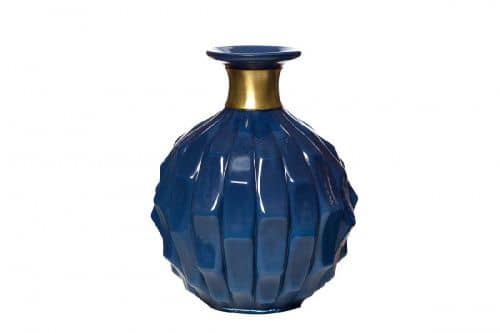 Купить Ваза Garda Decor KL2125C темно-синяя 21х25 см по низкой цене