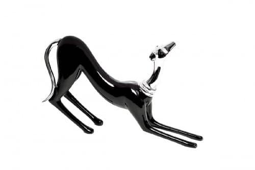 Купить Статуэтка Garda Decor DB335A Собака цвет черный с серебром 25х6х17 см по низкой цене