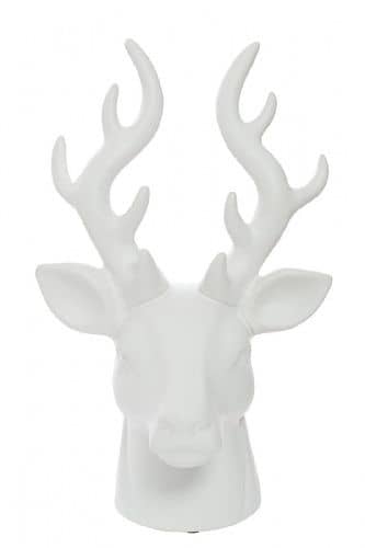 Купить Статуэтка Garda Decor 10K9214B Голова оленя, цвет белый 21х18х34,5 см по низкой цене