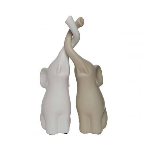 Купить Статуэтка Garda Decor 10K8105/8106B Слоники бежево-белая 11х10,5х34 см набор по низкой цене