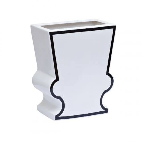 Купить Ваза Garda Decor Y40 керамическая черно-белая 25,5х13х31 см по низкой цене