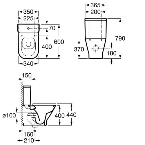 Купить Унитаз Roca The Gap CleanRim (чаша) напольный 34273700H по низкой цене