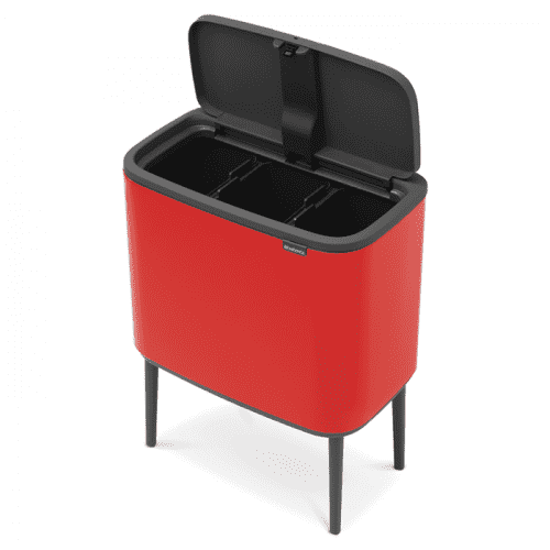 Купить Бак Brabantia Touch Bin Bo мусорный, пламенно-красный, 3х11 л по низкой цене