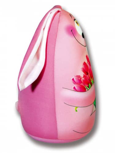 Купить Подушка Штучки, к которым тянутся ручки антистресс в форме игрушки Заяц с тюльпанами по низкой цене