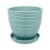 Купить Горшок керамический Рельеф с поддоном D17,5 см голубой по низкой цене