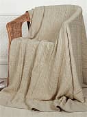 Купить Плед MeLSoNN вязанный , 220х240, бежевый по низкой цене