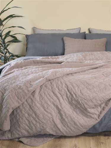 Купить Покрывало Detalio льняное стеганое 230х230 см по низкой цене