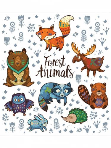 Купить Покрывало Ambesonne Лесные животные , 1,5-спальное 160x220 см по низкой цене