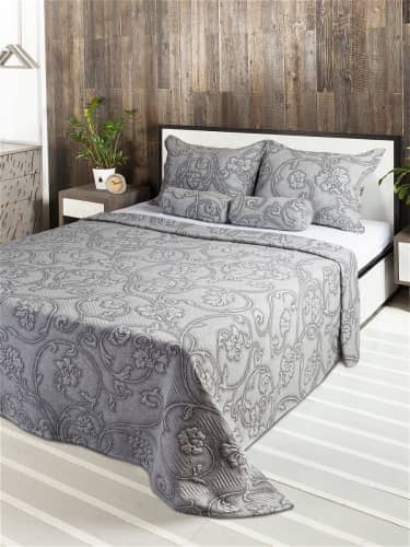 Купить Покрывало Ambesonne "Премиум" с хлопком и двумя наволочками 50х70 см, 2-спальное 220x235 см по низкой цене