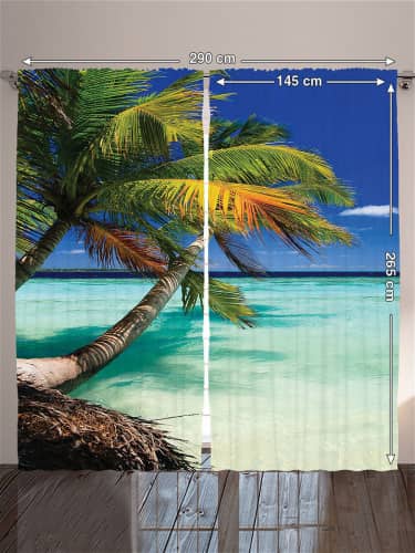 Купить Шторы JoyArty с фотопечатью Чистое озеро у горы из сатена, 290х265 см по низкой цене