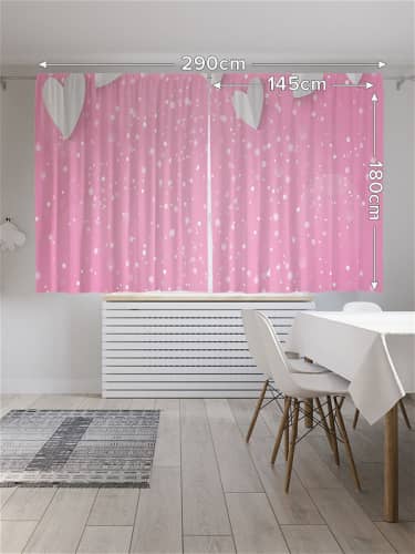 Купить Шторы JoyArty с фотопечатью Волшебные сердца из сатена, 145х180 см по низкой цене