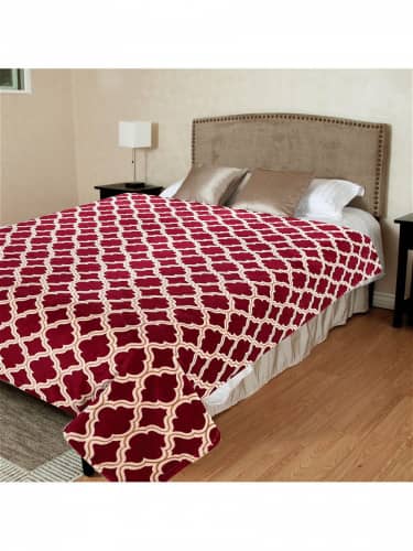 Купить Плед TexRepublic Absolute Престиж Фланель 150х200 см Бордовый/молочный по низкой цене