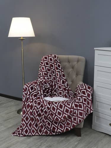 Купить Плед TexRepublic Absolute Deco Lux Ромбы Фланель 1,5 сп. Коричневый/белый 150х200 см по низкой цене