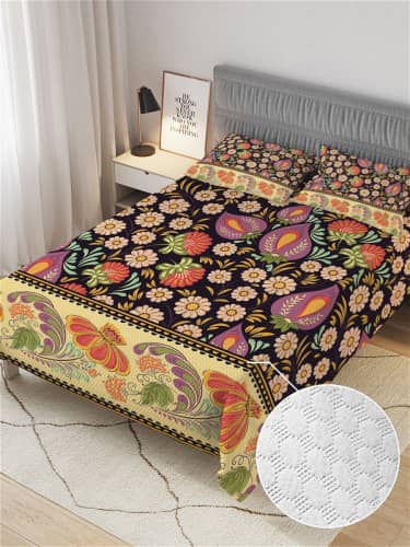 Купить Покрывало Ambesonne Цветущий фон , Евро 220x235 см по низкой цене