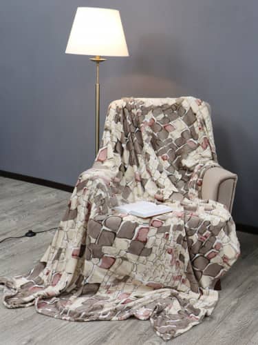 Купить Плед TexRepublic Absolute Камешки Микрофайбер 2-спальный по низкой цене