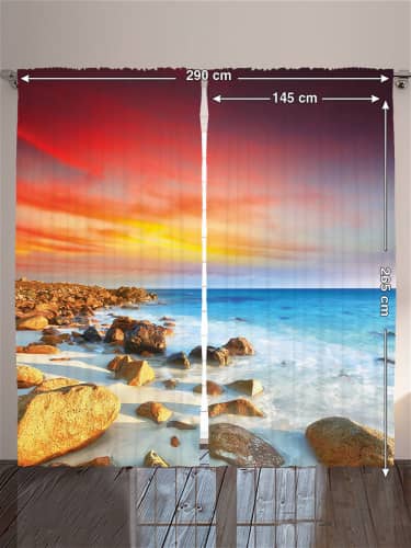 Купить Шторы JoyArty с фотопечатью Пляжная вечеринка из сатена, 290х265 см по низкой цене