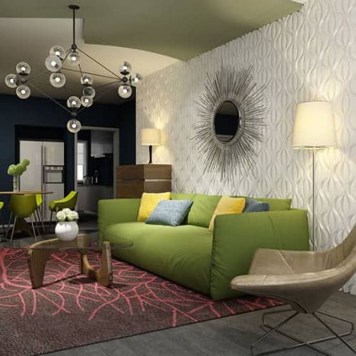 3D панель стеновая Relieffo Energy 055 из пенополиуретана 600x600x30 мм