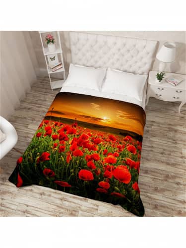 Купить Покрывало Сирень стеганое Природа на закате Евро, 200x220 по низкой цене