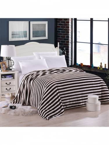 Купить Плед Hongda Textile Полоса Коричневый по низкой цене