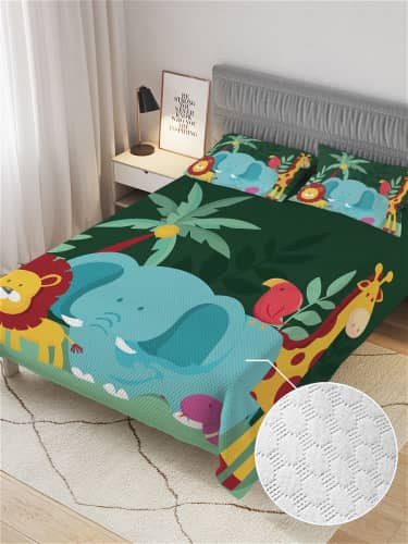 Купить Покрывало Ambesonne Африканские зверята , 1,5-спальное 160x220 см по низкой цене