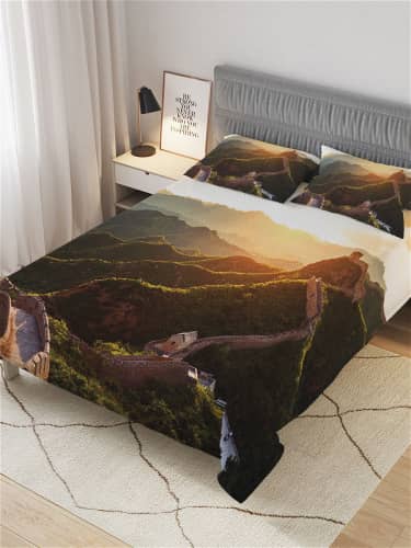 Купить Покрывало Ambesonne стеганое жаккардовое с 2-мя наволочками, Евро 220x235 см по низкой цене