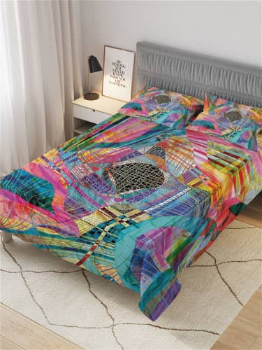Купить Покрывало Ambesonne стеганое жаккардовое с 2-мя наволочками, 1,5-спальное 160х220 см по низкой цене