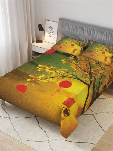 Купить Покрывало Ambesonne стеганое жаккардовое с 2-мя наволочками, 1,5-спальное 160х220 см по низкой цене