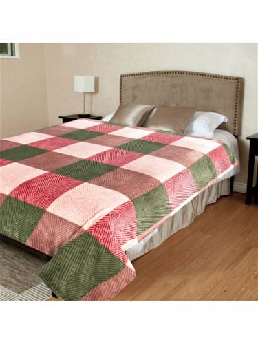 Купить Плед TexRepublic Клетка елочкой 180x210 см по низкой цене