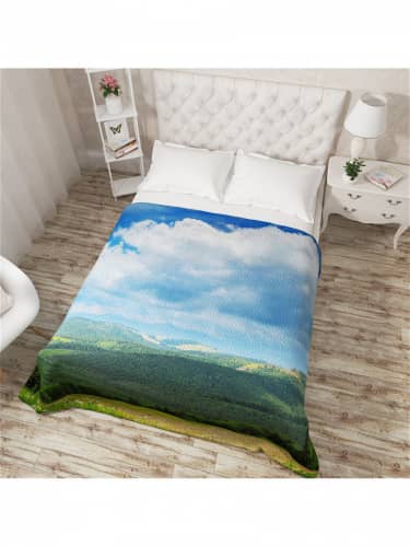 Купить Покрывало Сирень стеганое Долина Евро, 200x220 по низкой цене