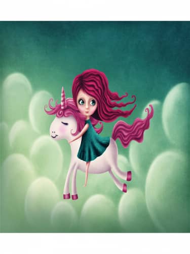 Купить Покрывало Ambesonne с наволочками Полет на верном единорожке , 1,5-спальное 160x220 см по низкой цене