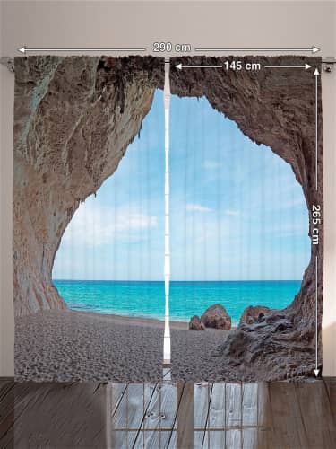 Купить Шторы JoyArty с фотопечатью Пляжная вечеринка из сатена, 290х265 см по низкой цене