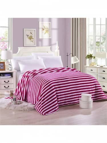 Купить Плед Hongda Textile Полоса Малина по низкой цене