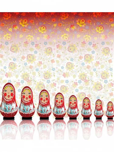 Купить Покрывало Ambesonne жаккардовое, Евро 220x235 см , Русские матрешки , стеганый трикотаж по низкой цене