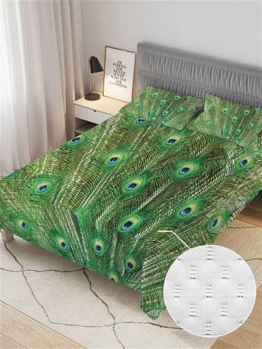 Купить Покрывало Ambesonne Бескрайний павлиний хвост , Евро 220x235 см по низкой цене