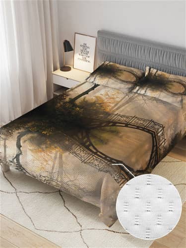 Купить Покрывало Ambesonne Заколдованный мост , Евро 220x235 см по низкой цене