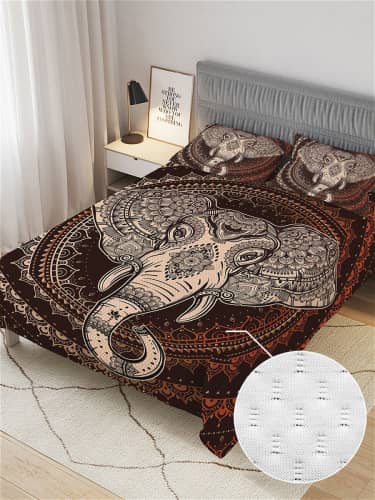 Купить Покрывало Ambesonne Слоновая мандала , Евро 220x235 см по низкой цене