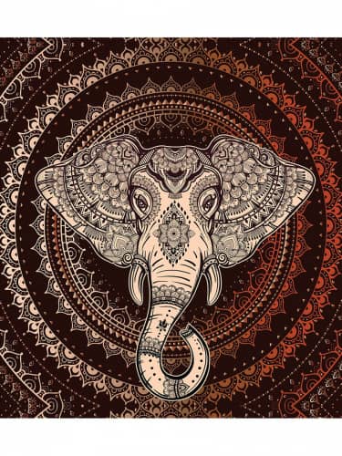 Купить Покрывало Ambesonne Слоновая мандала , Евро 220x235 см по низкой цене