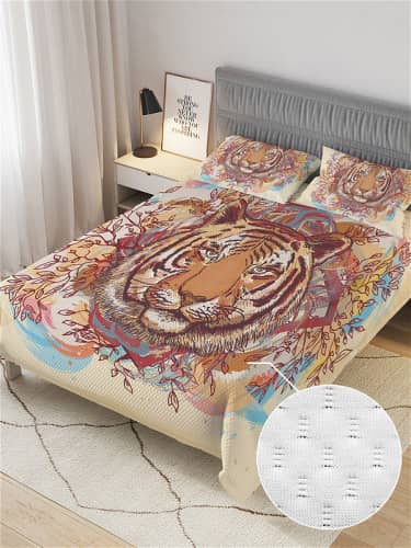 Купить Покрывало Ambesonne Тигровый знак , Евро 220x235 см по низкой цене